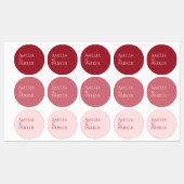 Minimalistisches Crimson Red Wedding Sticker Label (Blatt)