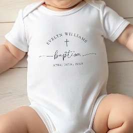 Minimalistisches Cross Personalisiert BaptisOutfit Baby Strampler