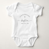 Minimalistisches Cross Personalisiert BaptisOutfit Baby Strampler (Vorderseite)