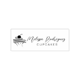 Minimalistisches Cupcake Baker-Script-Logo Gummistempel