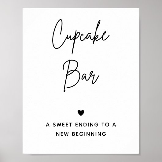 Minimalistisches Cupcake Bar Sign | Dessert Table  Poster (Vorne)