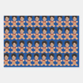 Minimalistisches Custom Face Foto Gingerbrett Xmas Geschenkpapier Set (Vorderseite 3)