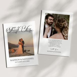 Minimalistisches Custom Foto Classic Elegante Hoch Dankeskarte