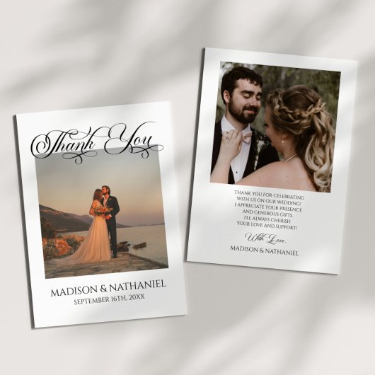 Minimalistisches Custom Foto Classic Elegante Hoch Dankeskarte