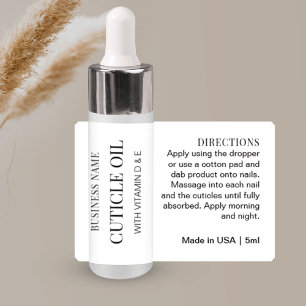 Minimalistisches Cuticle Oil 5 ml Dropdown-Flasche Aufkleber
