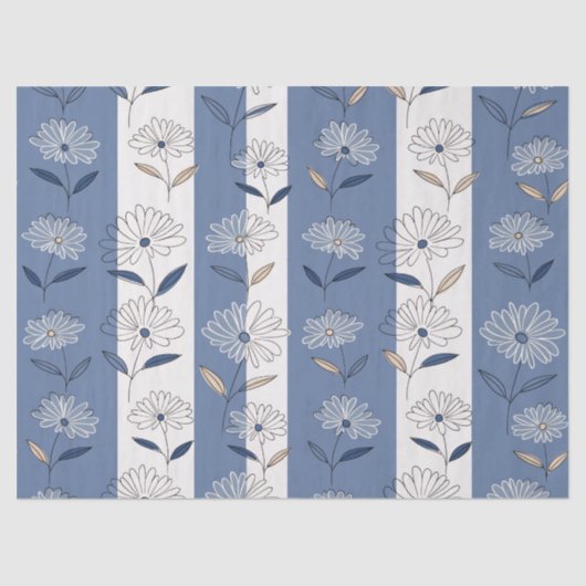 Minimalistisches Daisy-Blumenmuster (1) Seidenpapier (Vorderseite)
