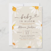 Minimalistisches Daisy Summer Baby in Bloom Baby D Einladung (Vorderseite)