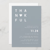 Minimalistisches Dankbares Blue Erntedank Dinner Einladung (Vorne/Hinten)