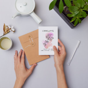 Minimalistisches Danke Kirschblüten Rosa Floral Postkarte