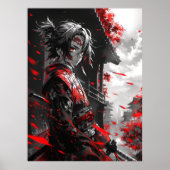 Minimalistisches Demon-Slayer-Poster mit handgezei Poster (Vorne)