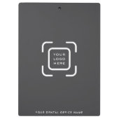 Minimalistisches Dental Office Logo Willkommensgra Klemmbrett (Rückseite)