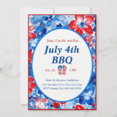 Minimalistisches Design 4. Juli GRILLEN Einladung (Vorderseite)