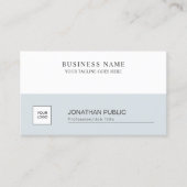 Minimalistisches Design Blaues Weiß Schlicht Visitenkarte (Vorderseite)