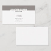 Minimalistisches Design Braun Weiß Schlicht Trendy Visitenkarte (Vorne/Hinten)