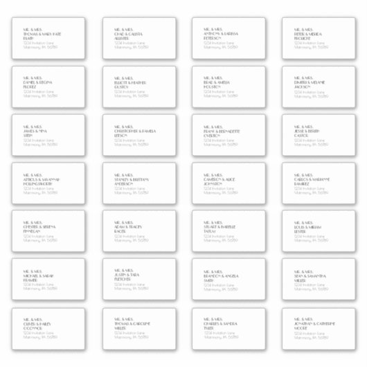 Minimalistisches Design-Deco-Gästebuch Aufkleber (Vorderseite)