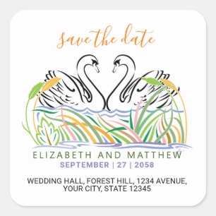 Minimalistisches Design der eleganten Liebe Quadratischer Aufkleber