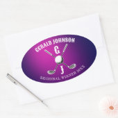 Minimalistisches Design der Golf Monogram von Ovaler Aufkleber (Umschlag)