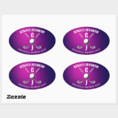 Minimalistisches Design der Golf Monogram von Ovaler Aufkleber (Blatt)