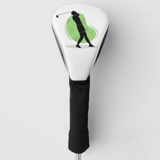 Minimalistisches Design der Golfer-Silhouette Golf Headcover (Vorderseite)
