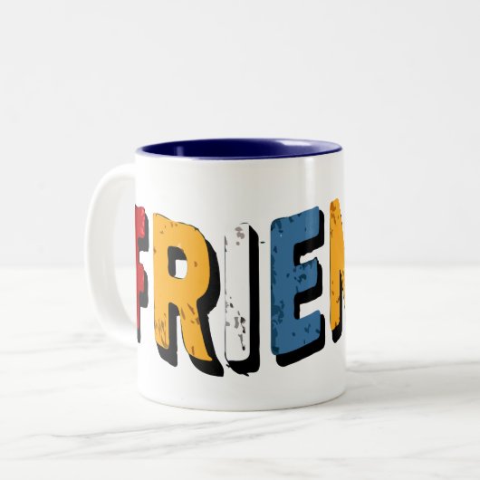 Minimalistisches Design der Tasse "FREUNDE" (Vorderseite Links)