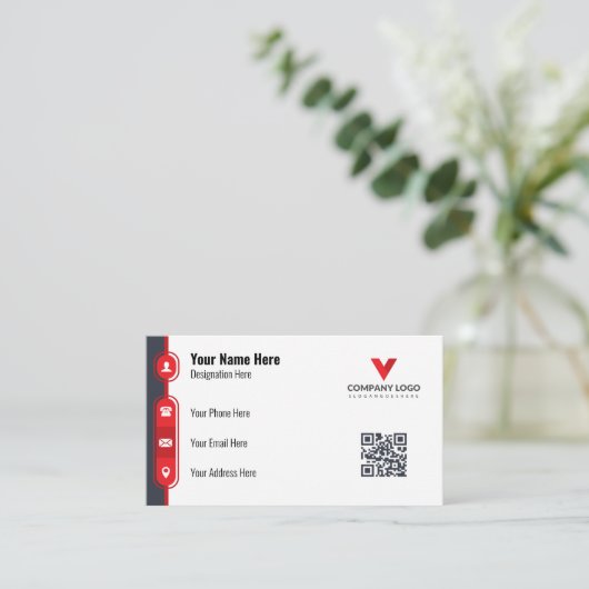 Minimalistisches Design der Visitenkarte | Elegant (Stehend Vorderseite)