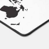 Minimalistisches Design der Weltkarte Schwarz/Weiß Schreibtischunterlage (Ecke)