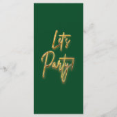 Minimalistisches Design des Green und Gold Menüs 3 Menükarte (Rückseite)