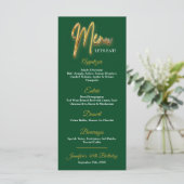 Minimalistisches Design des Green und Gold Menüs 3 Menükarte (Stehend Vorderseite)