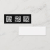 Minimalistisches Design Drei QR Code Sleek Mini Visitenkarte (Vorne/Hinten)