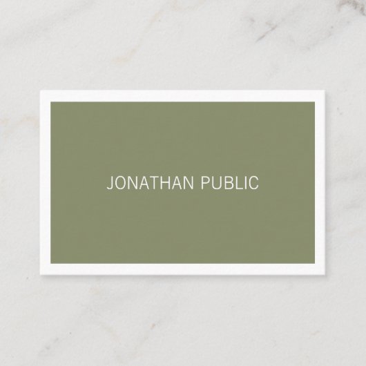 Minimalistisches Design Einfach Stilvolles Trendy Visitenkarte (Vorderseite)