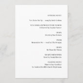 Minimalistisches Design für eine Lebensfeier Programm (Rückseite)