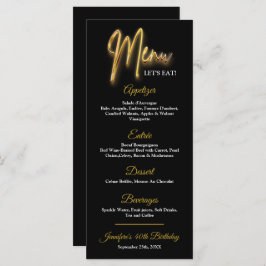 Minimalistisches Design für Gold und Black Menu 3d Menükarte