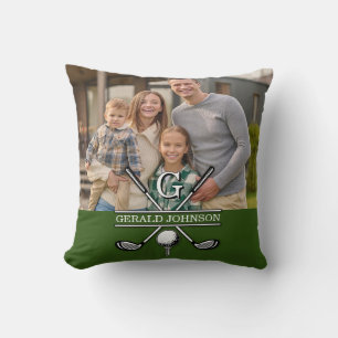 Minimalistisches Design für Golf Monogram Kissen