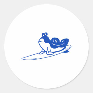 Minimalistisches Design für Surfer. Mudskipper ist Runder Aufkleber