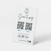Minimalistisches Design für zwei QR-Logos prüfen Sockelschild (Vorderseite)