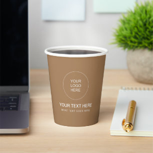 Minimalistisches Design hellbraunes Papercup mit L Pappbecher