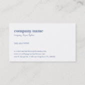 Minimalistisches Design in blau-grau-weiß Visitenkarte (Rückseite)