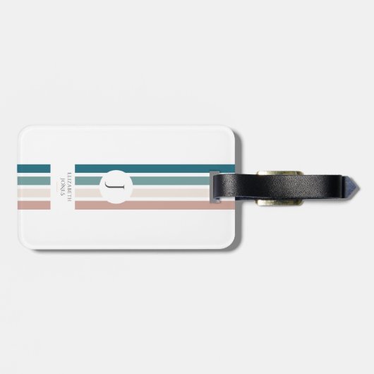 Minimalistisches Design in Pastellfarben Gepäckanhänger (Rückseite horizontal)