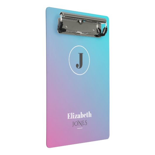 Minimalistisches Design in Pastellfarben Mini Klemmbrett (Schrägansicht)