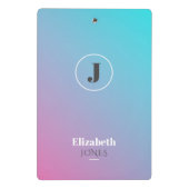 Minimalistisches Design in Pastellfarben Mini Klemmbrett (Rückseite)