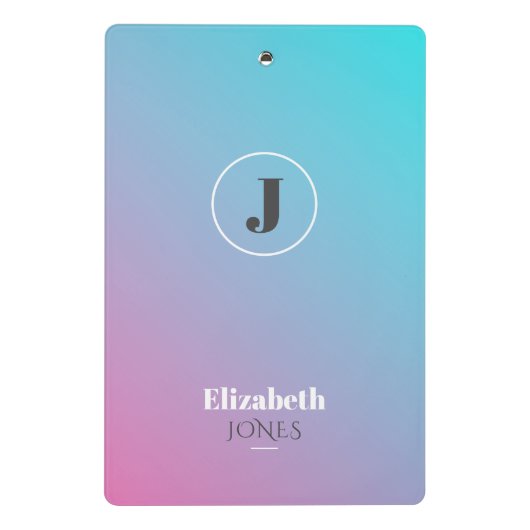 Minimalistisches Design in Pastellfarben Mini Klemmbrett (Rückseite)