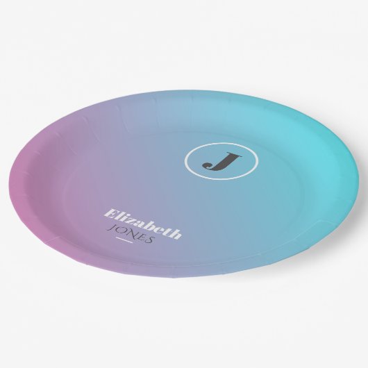 Minimalistisches Design in Pastellfarben Pappteller (Schrägansicht)