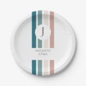 Minimalistisches Design in Pastellfarben Pappteller (Vorderseite)