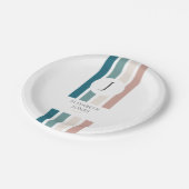 Minimalistisches Design in Pastellfarben Pappteller (Schrägansicht)