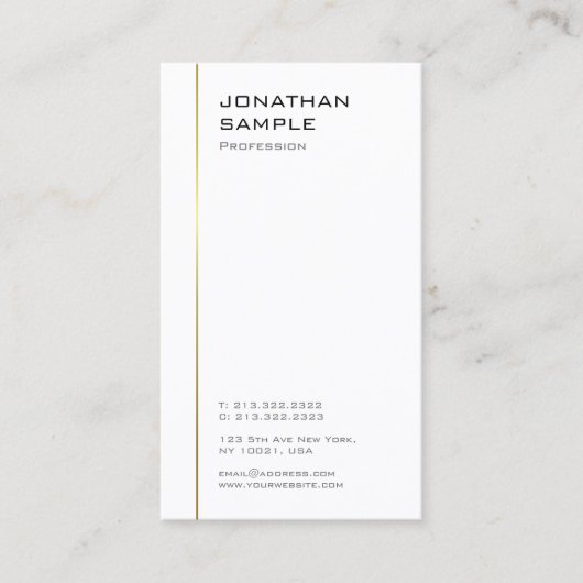 Minimalistisches Design Moderne Vorlage Trendgoldl Visitenkarte (Vorderseite)