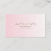 Minimalistisches Design Pink Gold Luxury Trendy Visitenkarte (Rückseite)