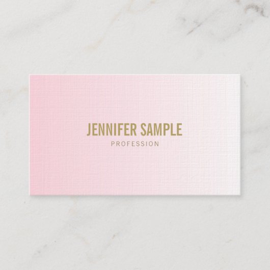 Minimalistisches Design Pink Gold Luxury Trendy Visitenkarte (Vorderseite)