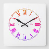 Minimalistisches Design römische Zahlen Moderne St Quadratische Wanduhr (Vorderseite)