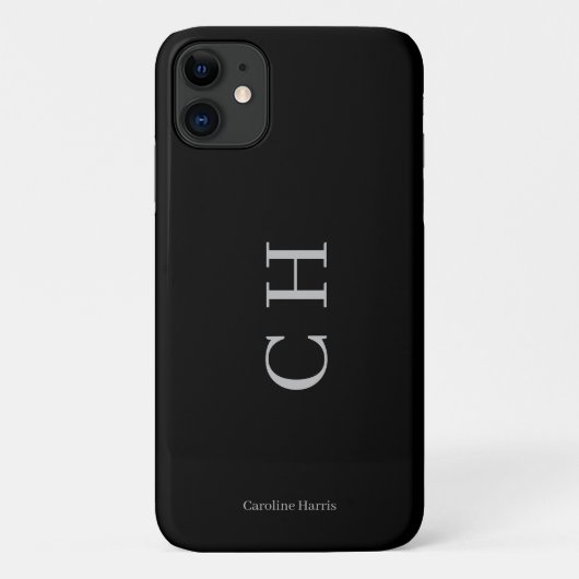 Minimalistisches Design schwarz Case-Mate iPhone Hülle (Rückseite)