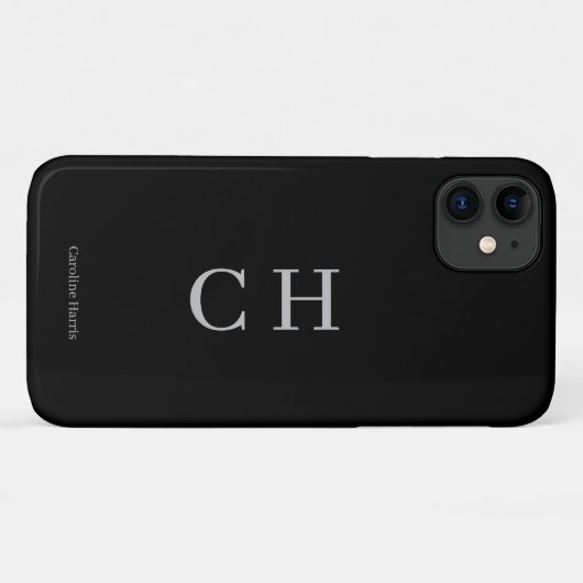 Minimalistisches Design schwarz Case-Mate iPhone Hülle (Rückseite (Horizontal))